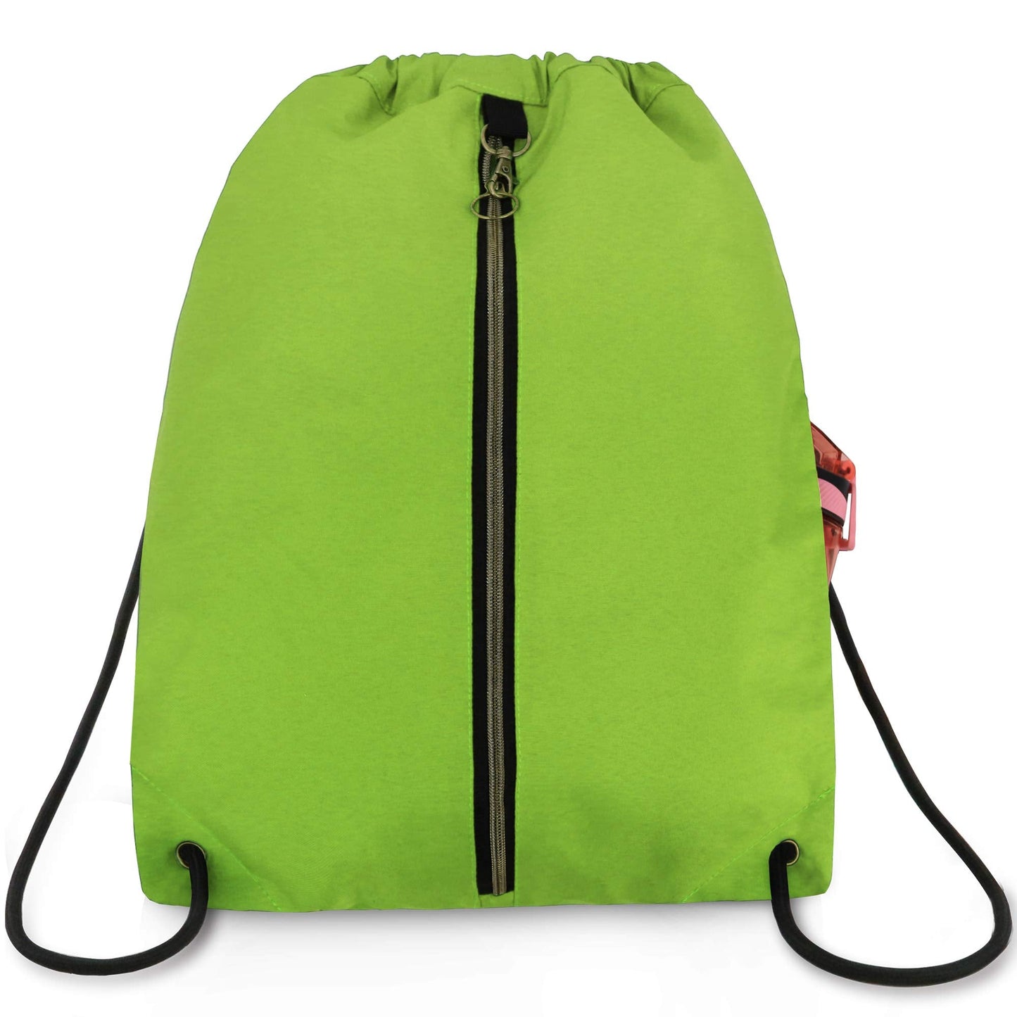BeeGreen Fruit Green Drawstring Backpack with 3 Zipper Pocket and 2 Inside Pouch,19.2 "x 15" Large Sports Gym Drawstring bag Draw String Bags Pack