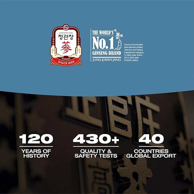 JungKwanJang Men's Stamina Boost with Korean Red Ginseng, Maca, and Octacosanol for Men's Health and Energy Supplement, 60 Capsules