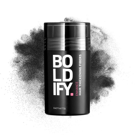 BOLDIFY Hair Fibers (12g) - Fill In Thinning and Fine Hair for an Instantly Fuller, Thicker Look - 14 Shades for Women & Men - Black