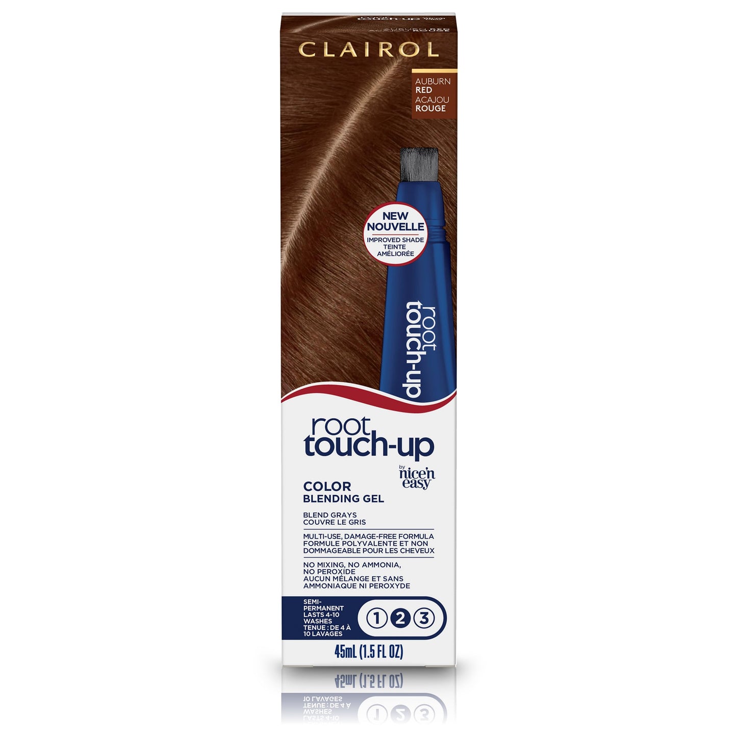 Clairol Root Touch-Up Semi-Permanent Hair Color Blending Gel, 5R Auburn Red, Pack of 1