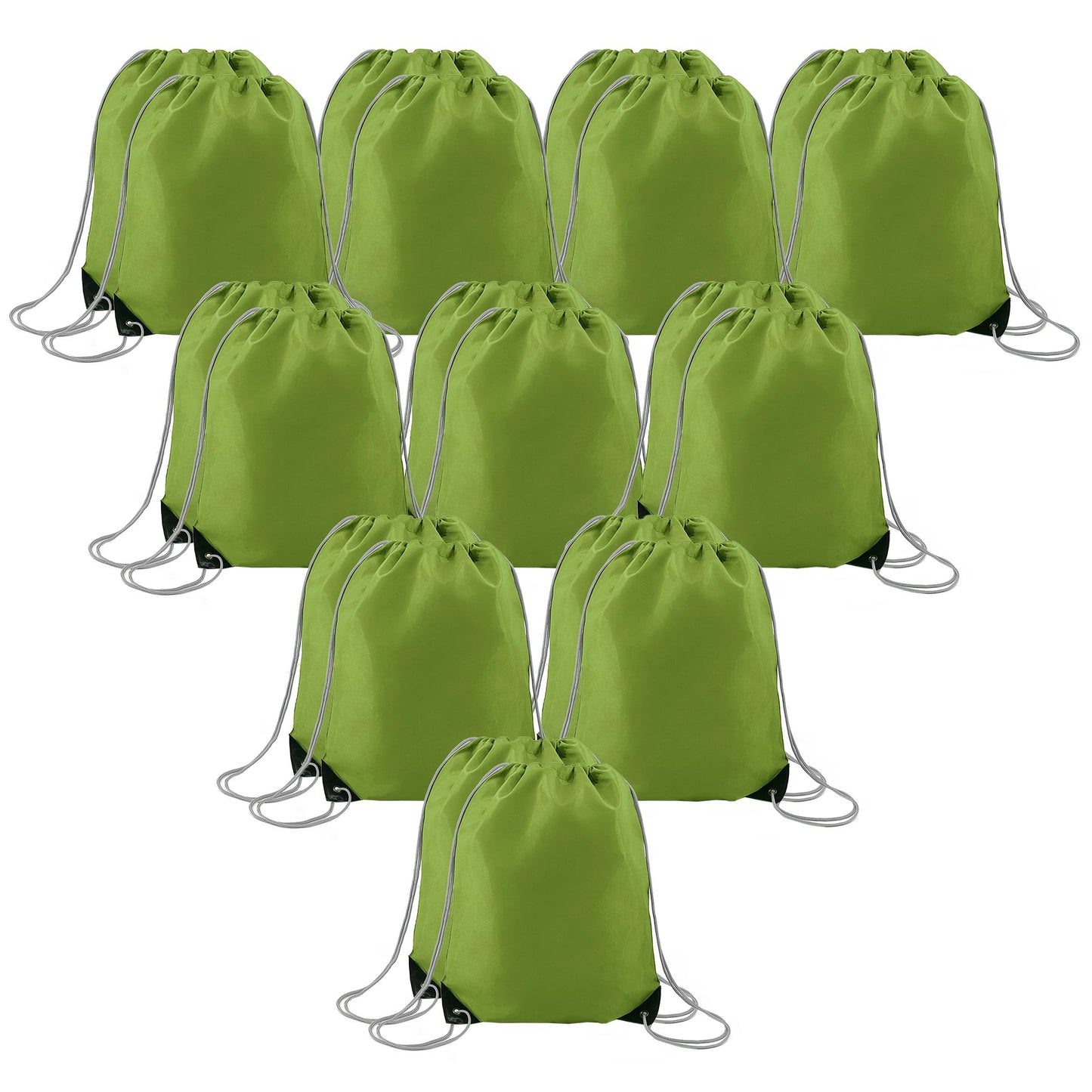 BeeGreen Grass Drawstring Backpack Bags Bulk 20 Pack X-Large 16.5" L x 13.4" W Sports Cinch Sack Gym String Bags Machine Washable Heavy Duty String Backpack for Men Women
