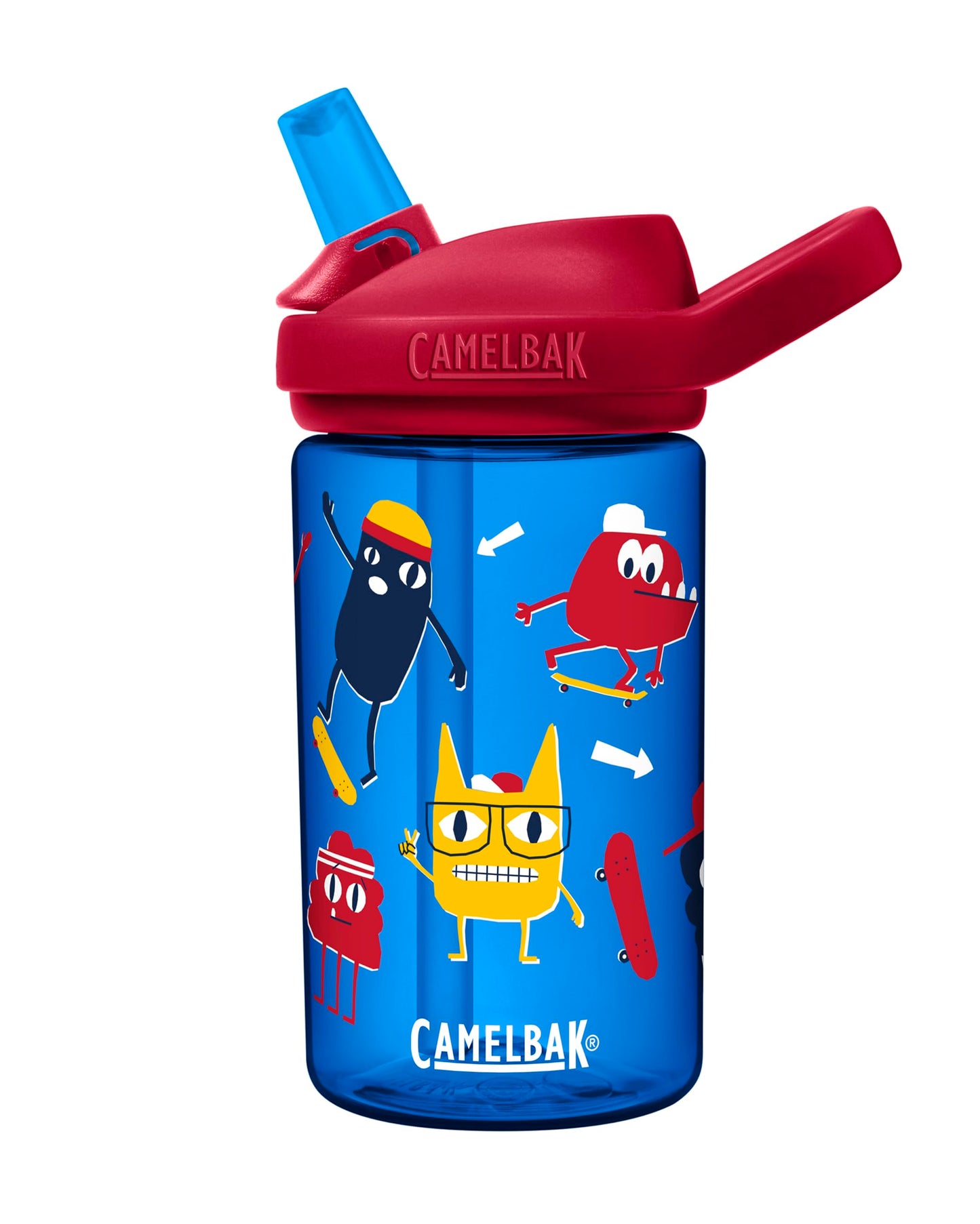 CamelBak eddy+ 14oz Kids Water Bottle with Tritan Renew – Straw Top, Leak-Proof When Closed, Skate Monsters