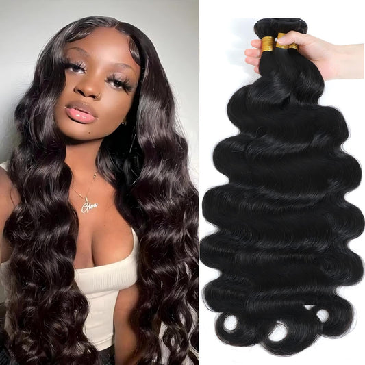Body Wave Bundles Human Hair 16 18 20 Inch 3 Bundles Human Hair 100% Unprocessed Brazilian Virgin Hair Bundles Body Wave Human Hair Bundles Human Hair Extensions Natural Black