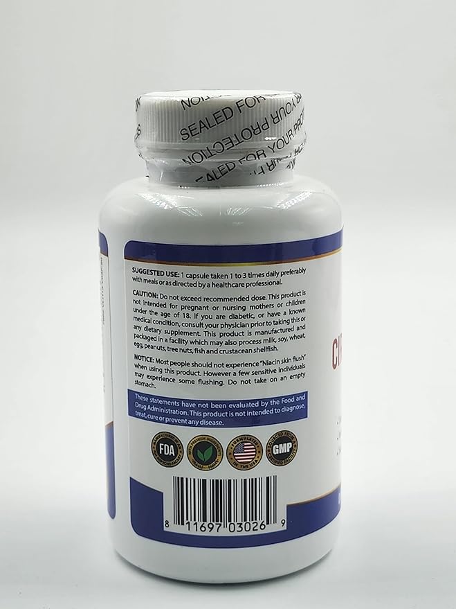 Circulation & Vein Pro Supplement - Contains Niacin, L-Arginine, Ginger, Cayenne Pepper, Hawthorn & Diosmin - 90 Capsules