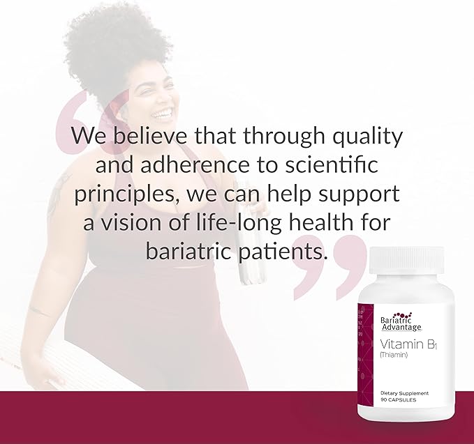 Bariatric Advantage Vitamin B1 thiamin - 100 mg Thiamin Mononitrate - Easy Digest - Designed for Bariatric Patients - Supports Energy Production* - Bariatric Supplement - 90 Count