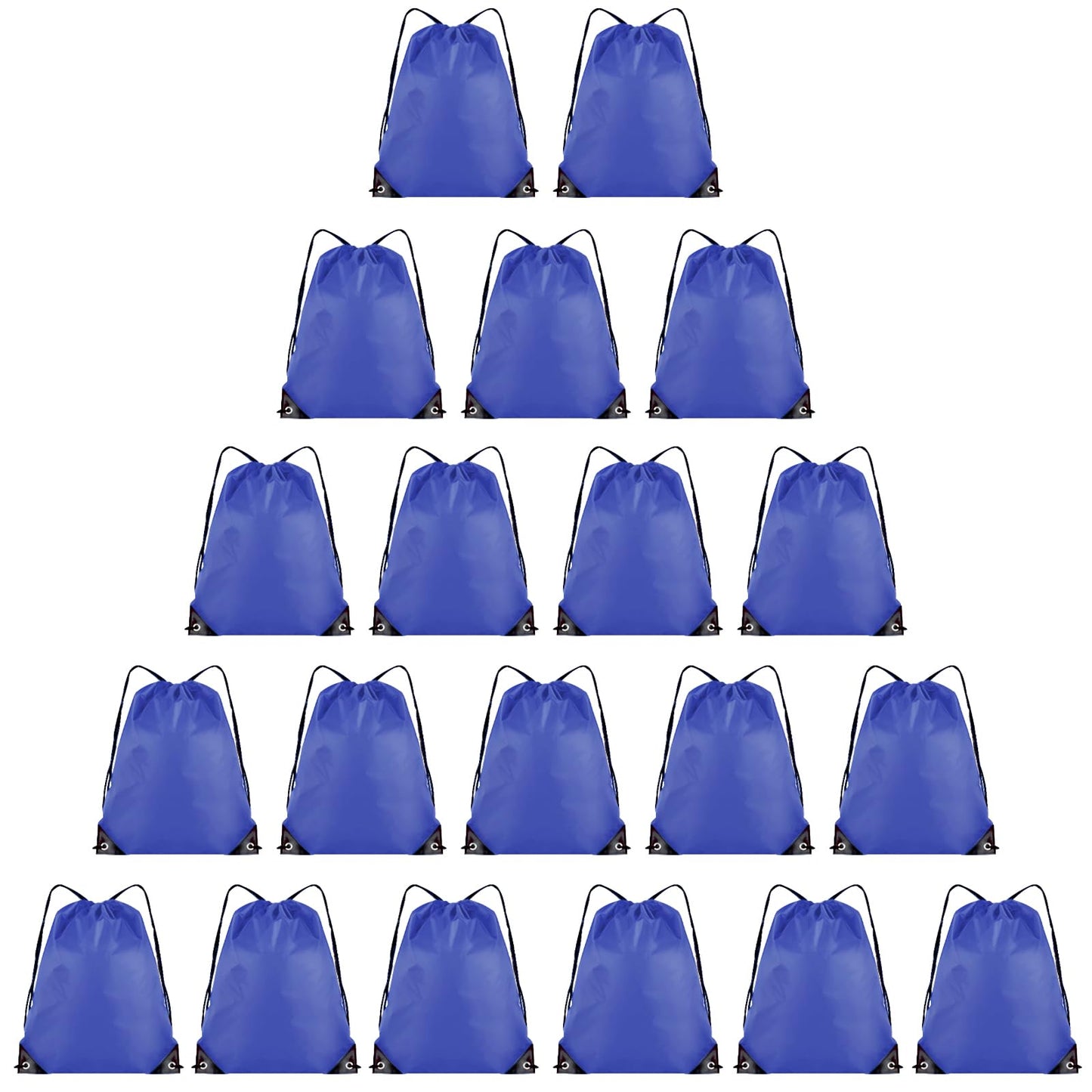 Grneric 20 Pieces Drawstring Backpack Bulk Cinch Sackpack Ployster Drawstring Bags for Gym Party Trip(Navy Blue)