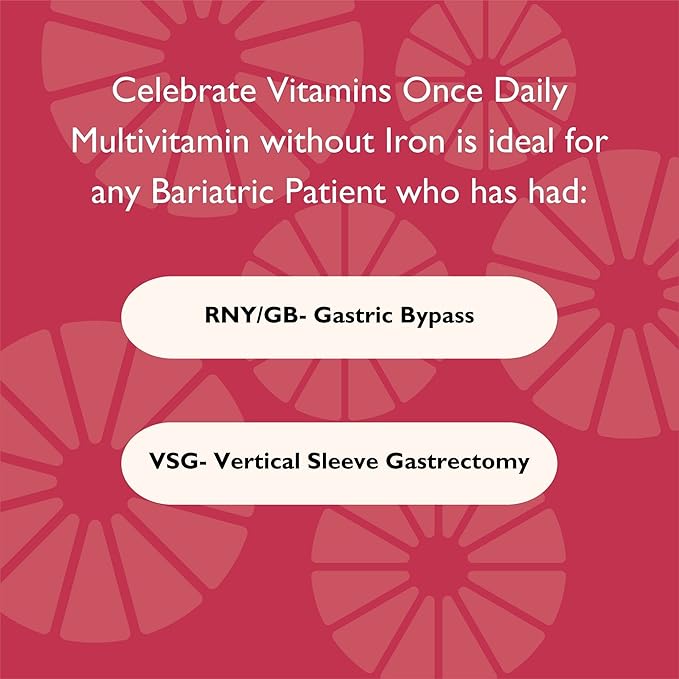 Celebrate Vitamins CelebrateONE, Iron Free - One A Day Bariatric Multivitamin, Essential Vitamins & Minerals - Gastric Bypass & Sleeve Gastrectomy Supplement (30 Capsules)