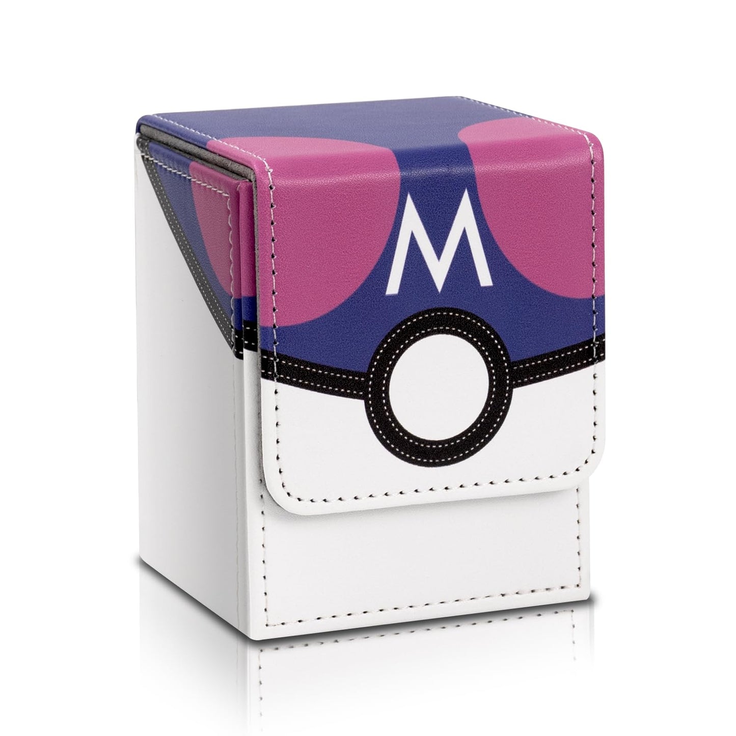 Collectible Trading Card Cases, Card Deck Box Storage Box Case Magnetic Deck Box Card Holder ,Can hold around 100 cards (Pink -Blue-White)