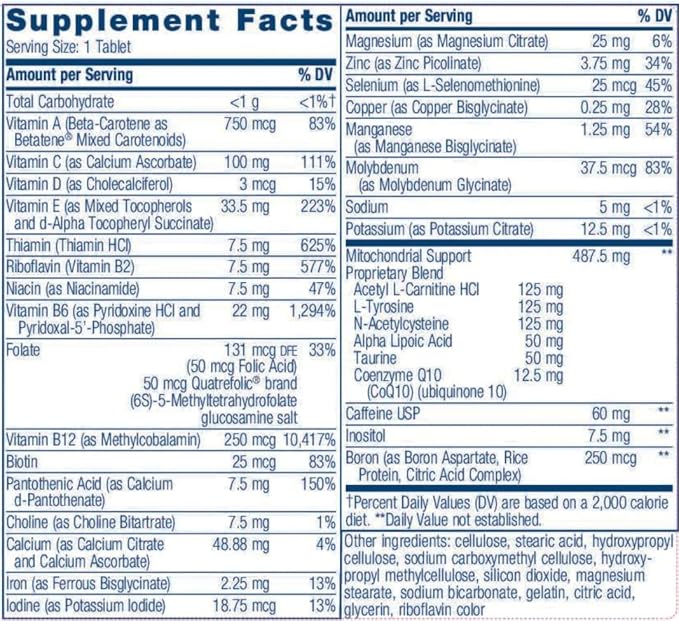 K-Pax Energy - High Potency Mitochondrial Nutrients - Immune Boosting Energy Multivitamin - 120 Tablets