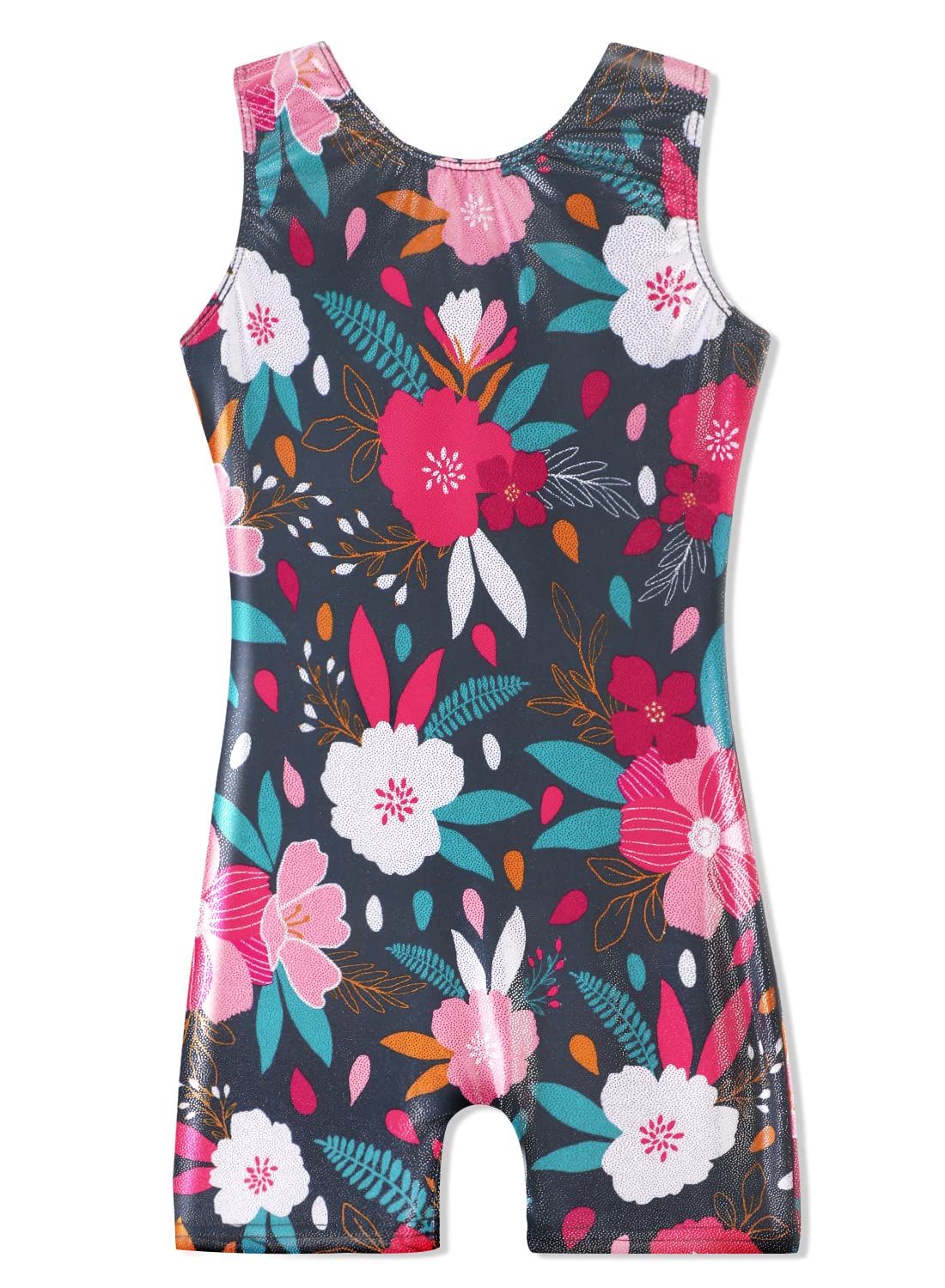 HOZIY Girls Leotards for Gymnastics with Shorts 5t Size 5-6 Year Old Black Flower Tumbling Outfits Kids Leo Bodysuits Green Hot Pink White Biketard Body Gimnasia Nina Clothes Clothing