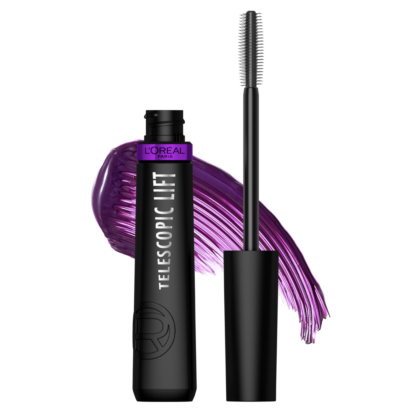 L'Oreal Paris Telescopic Lift Colored Mascara, Lengthening and Volumizing Eye Makeup, Lash Lift with Up to 36HR Wear, Washable, Galactic Purple Mascara, 0.33 Fl Oz
