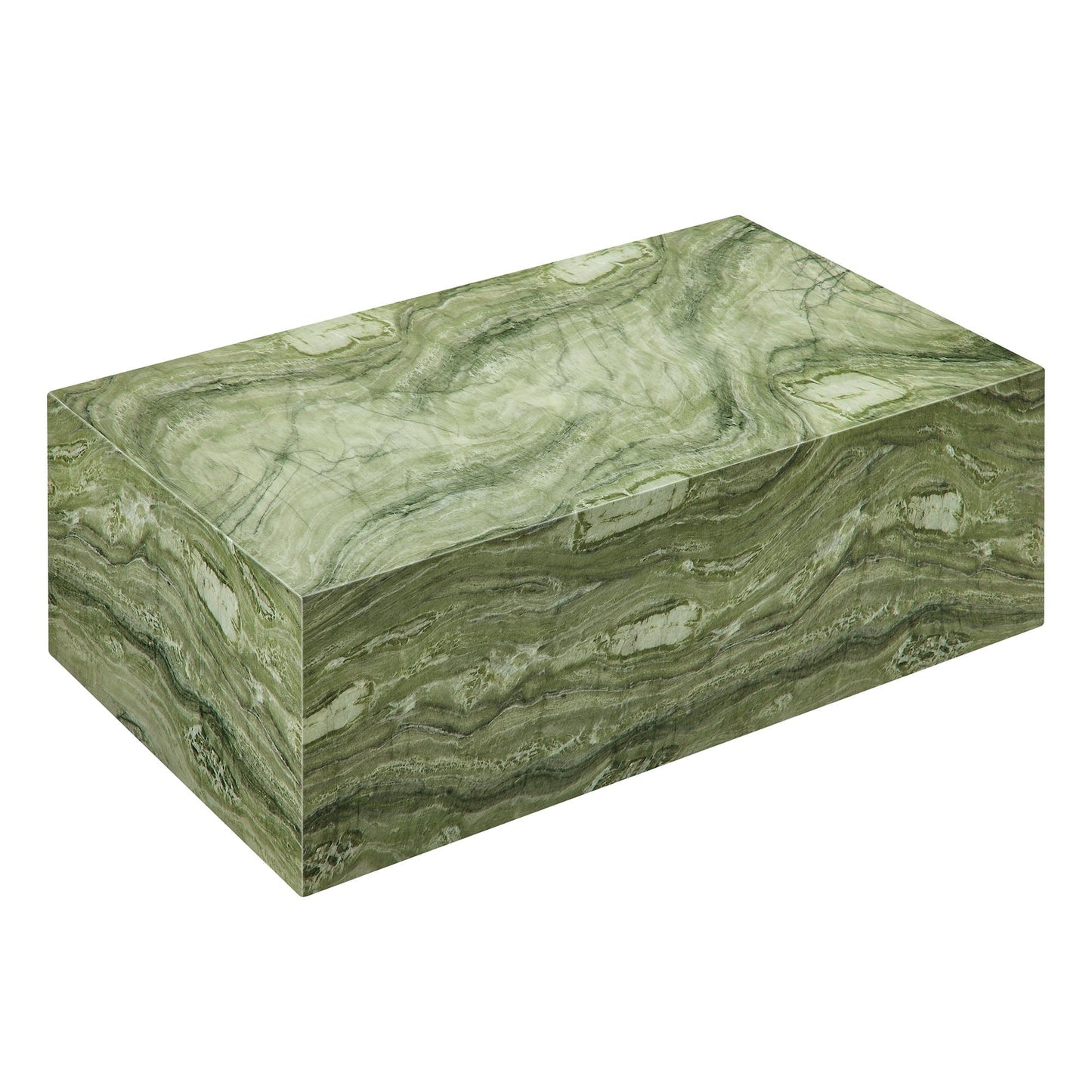 Coffee Side Table, Green, Faux Stone Concrete, Outdoor Patio Balcony Cafe Bistro Garden Hospitality Restaurant, Modern Contemporary, HB37587