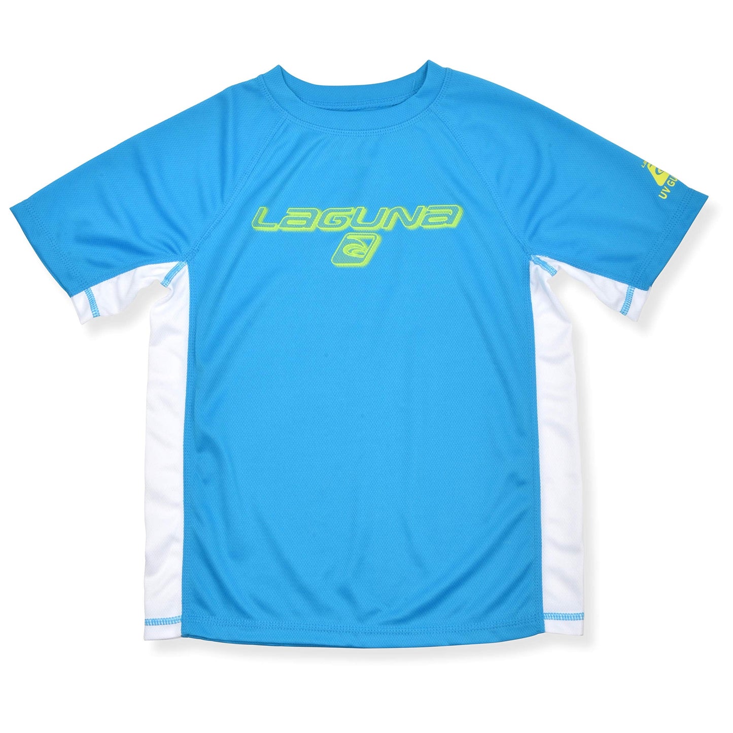 LAGUNA Boys Crewneck Short Sleeve Loose Fit Rashguard Swim Sun Tee Shirt UPF 50+ - Hawaiian Ocean, Size 18/20