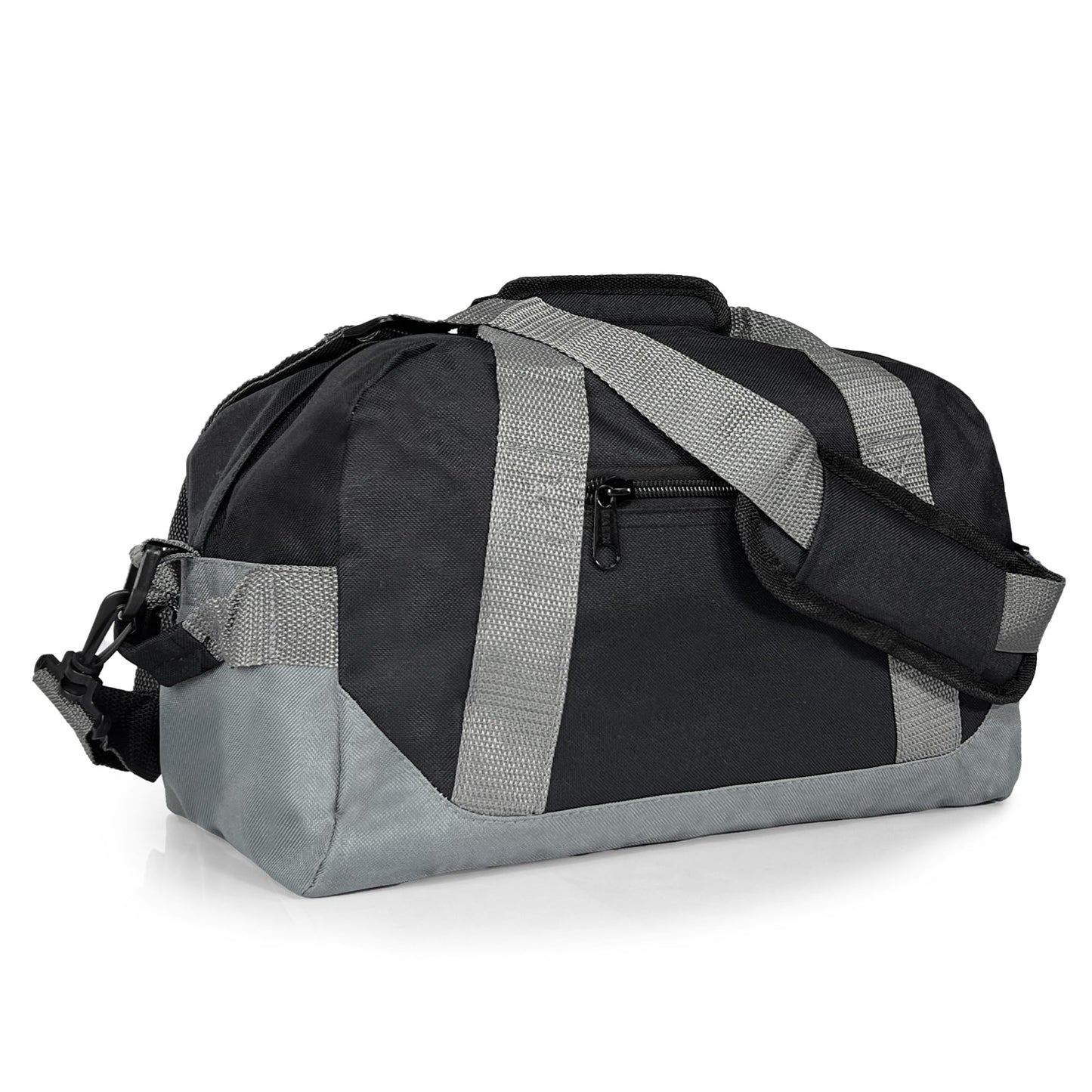 Dalix 14" Small Duffle Bag Two Toned Gym Travel Bag in Black Gray