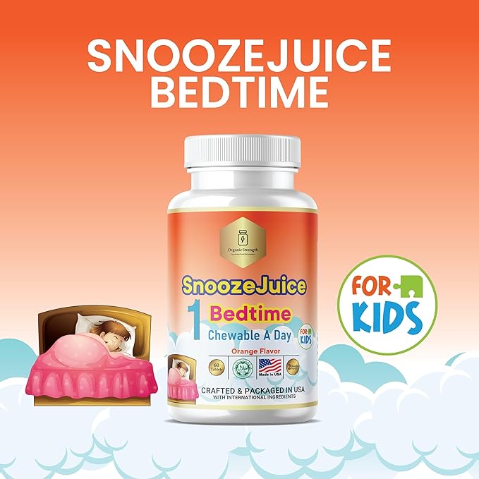 Kids Bed Time 1 Chewable Tablet A Day Halal Vitamins Orange Flavor for Age 4-12, 60 Servings