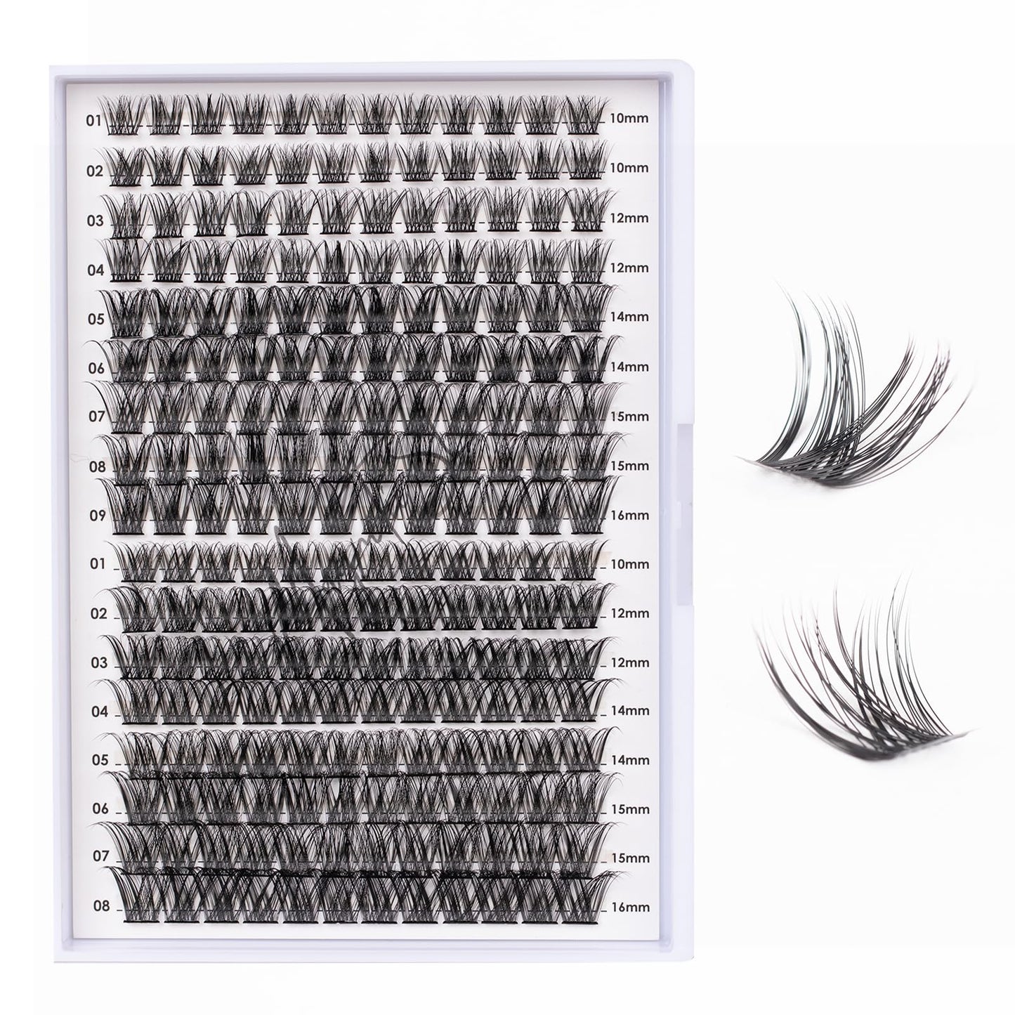 Lash Clusters 204 Pcs Individual Lashes Clusters Eyelash Extensions False Eyelashes DIY Wispy Fluffy Lash Extension Kit Reusable False Eyelashes Natural Look Mix 10-16mm C D Curl(DM01+DM17)