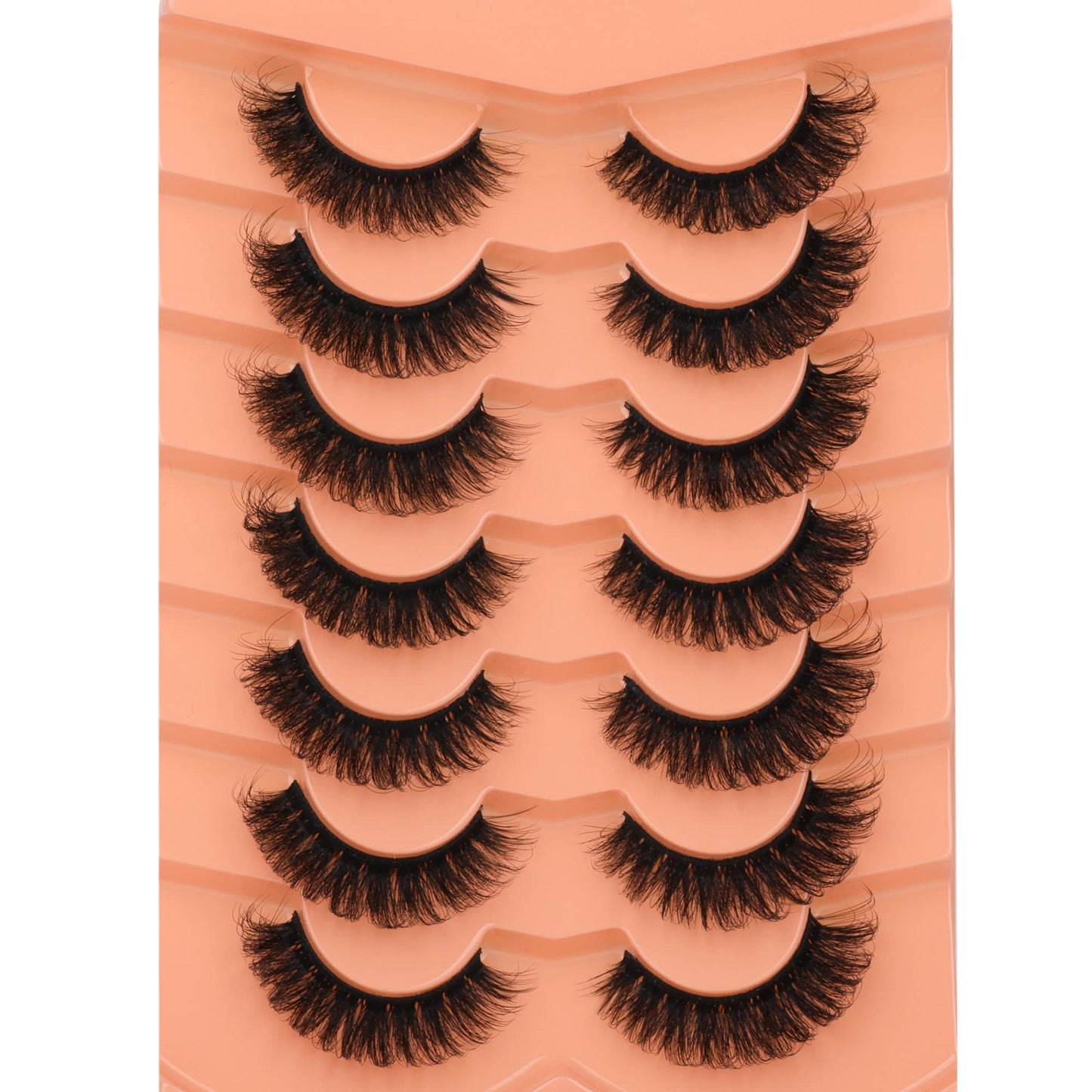 JIMIRE Mink Lashes Natural Fluffy False Eyelashes Volume Wispy 15MM Thick Fake Lashes Look Like Eyelash Extensions Pestañas 7 Pairs Pack