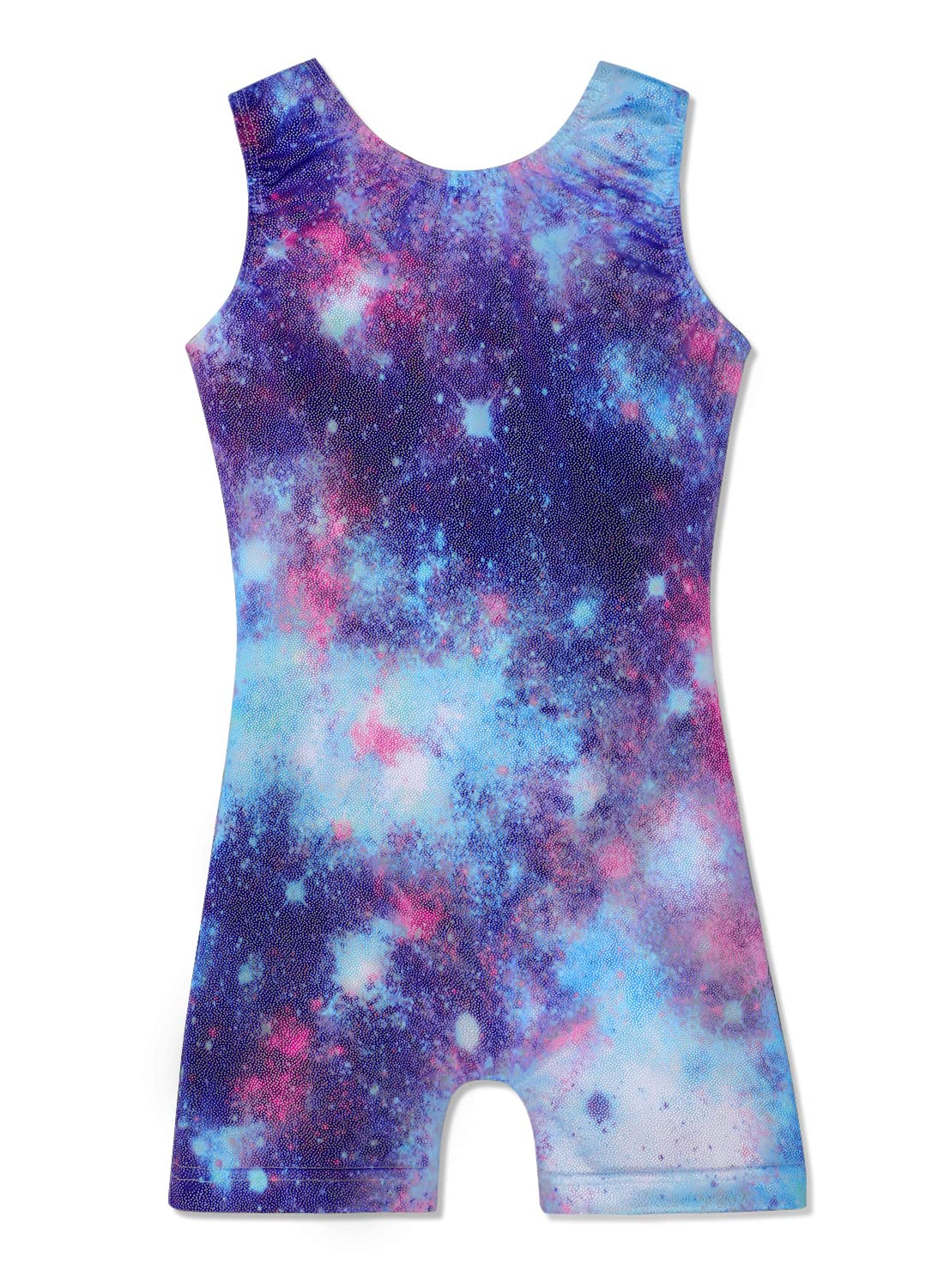 Leotards for Girls Gymnastics 3t 4t Toddler Kid Dance Outfit Athletic Dance Wear Shiny Rainbow Blue Galaxy Biketard (Cosmos Blue, 3-4T)