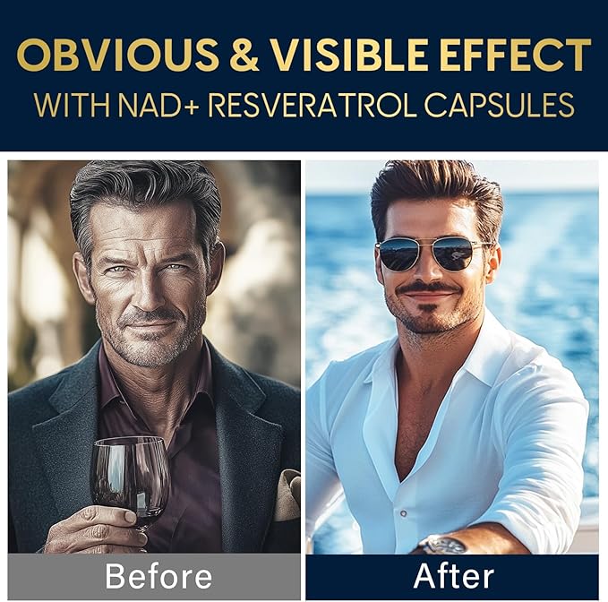 BLUEGALA NAD+ Supplement 1500mg, with 99% Pure Resveratrol 250mg and Vitamin B3 150mg, Boosts Cellular Energy, Supports Healthy Aging & DNA Repair, Non-GMO, Vegan, 120 Capsules