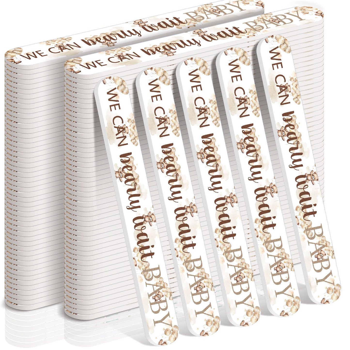 Lanties 50 Pcs We Can Bearly Wait Baby Shower Party Favors Decorations Baby Shower Games Winners Prizes Gifts Bulk Bear Emery Board Nail Files for Adults Guests Gender Reveal Favors Gift Bags Stuffers
