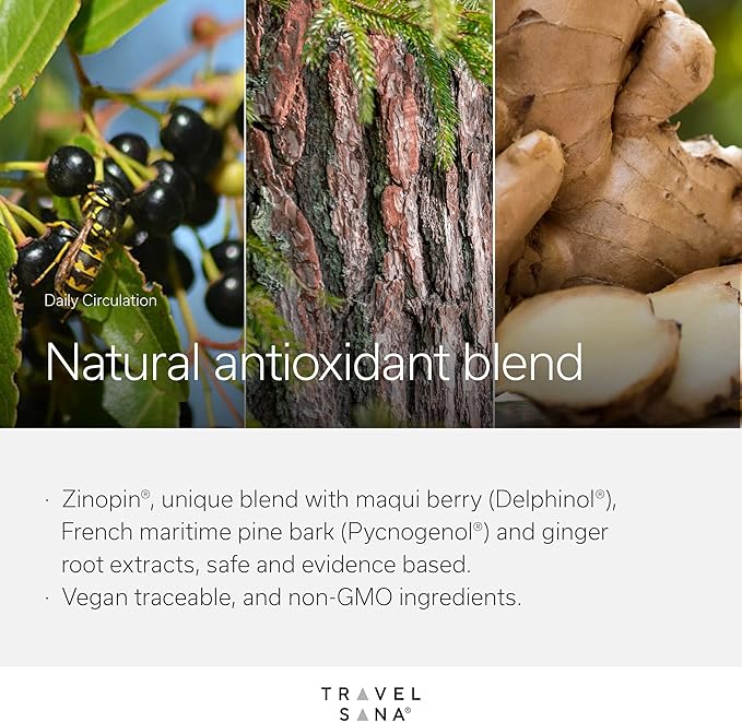 Daily Circulation | Antioxidant Powerhouse Supplement | Supports Inflammatory Response, Healthy Blood Flow & Metabolic Function | Maqui Berry, Ginger, Pycnogenol | 10 Vegan Capsules