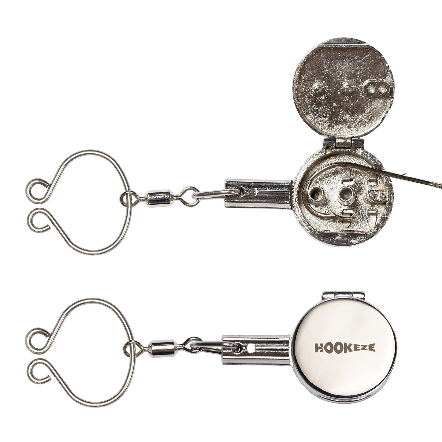 HOOK-EZE Fishing Gear Knot Tying Tool | Cover Fishing Hooks While Tying Strong Fishing Knots, Stocking Stuffers Gifts for Men, Great Fishing Accessories for Beginner Anglers (Metal)