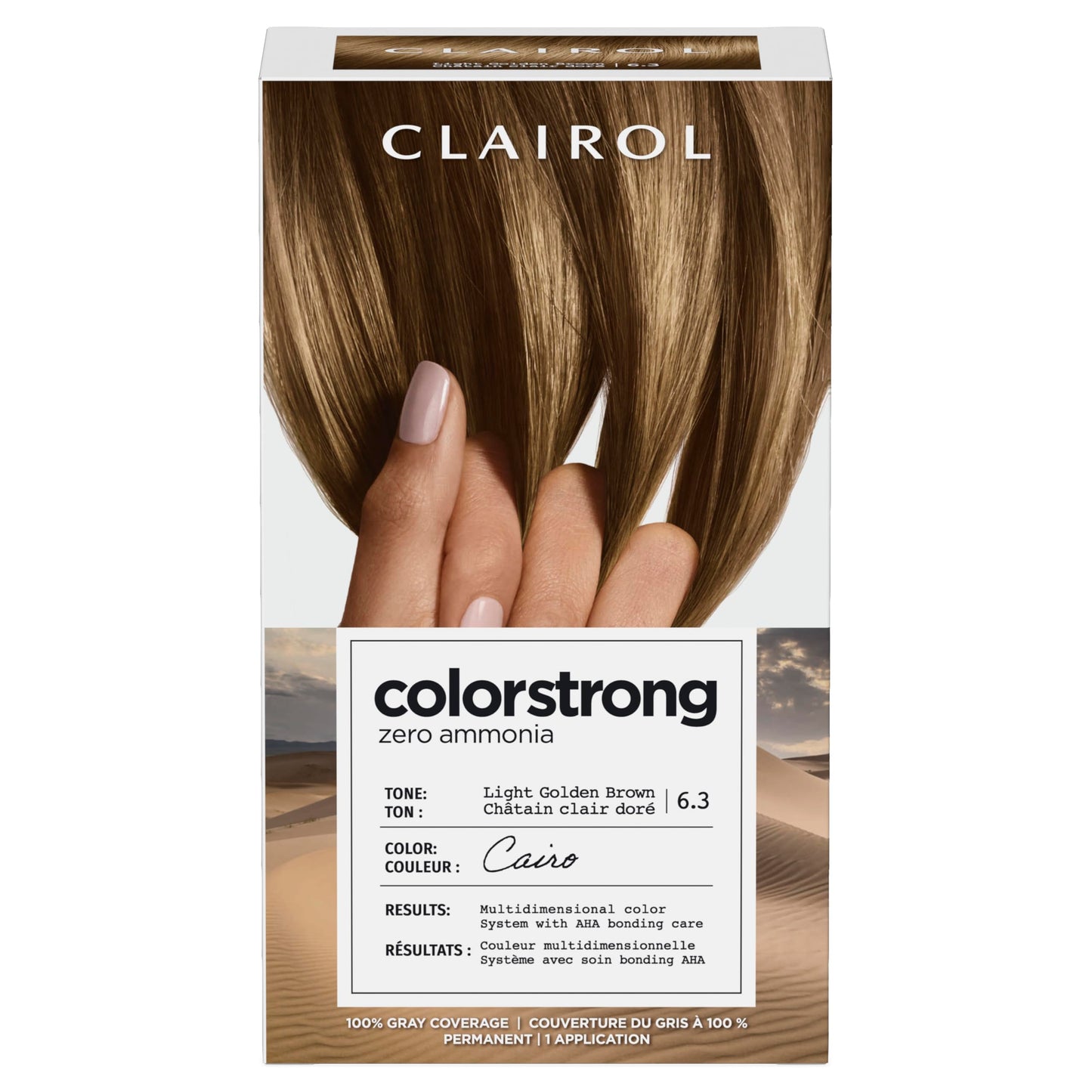 Clairol ColorStrong Permanent Zero Ammonia Hair Dye, 6.3 Light Golden Brown - Cairo Hair Color, Pack of 1