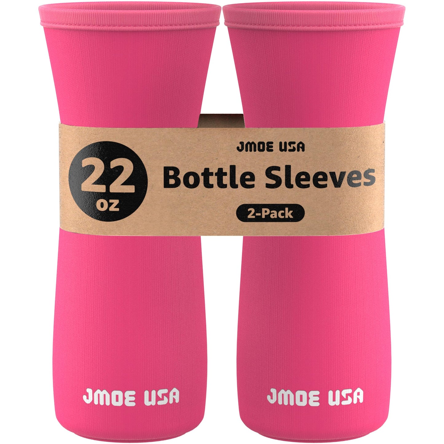 Jmoe USA 22oz Sleeve for Cirkul Water Bottle | Fits 22 oz Plastic and Stainless Steel Bottles | Neoprene Sweat Absorbing Material | Fitted Design | 2-Pack | Insulated Cover (Pink)