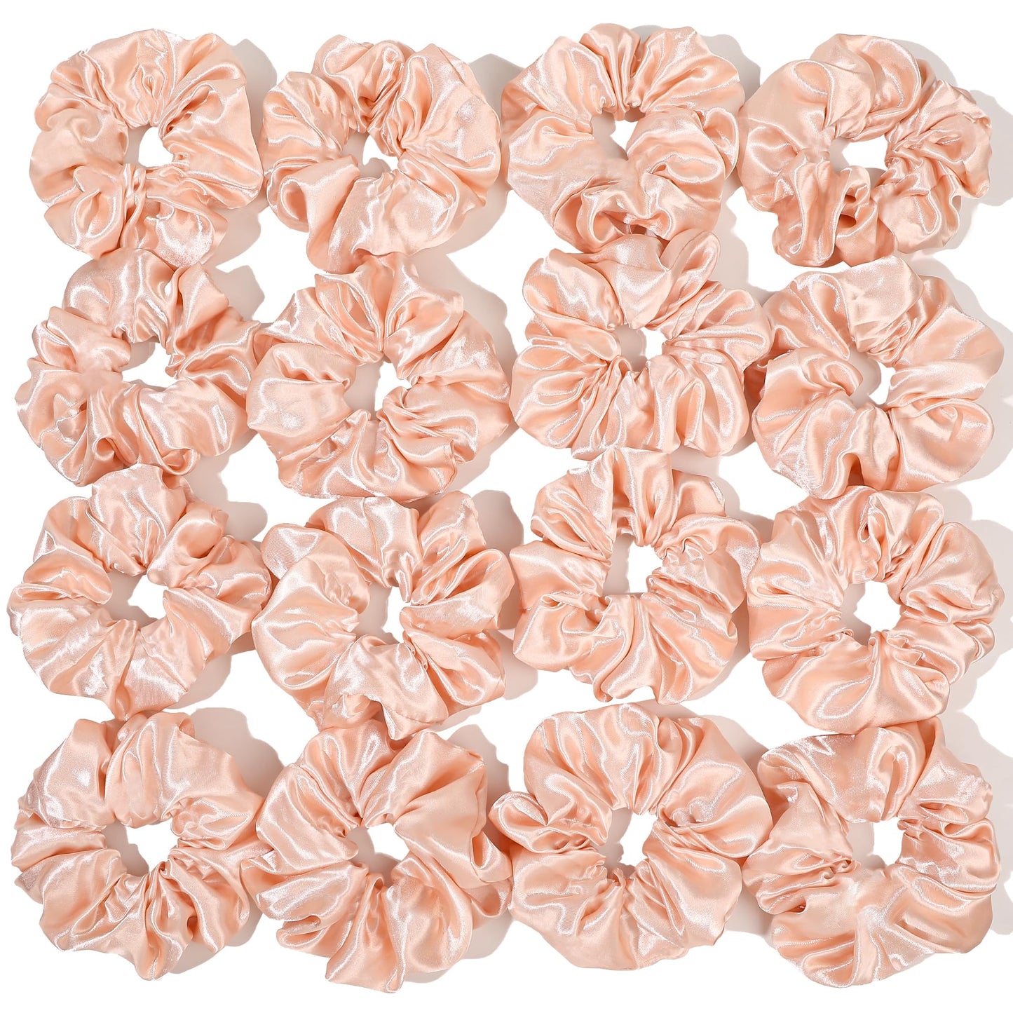 Ivyu 16 Pcs Satin Hair Scrunchies for Women Hair Ties Bands, Hot Pink, Perfect for Thick Curly Hair, No Crease Hair Ties No Damage, Fit for All Kinds of Hair, Excellent Stretch Elastic Band