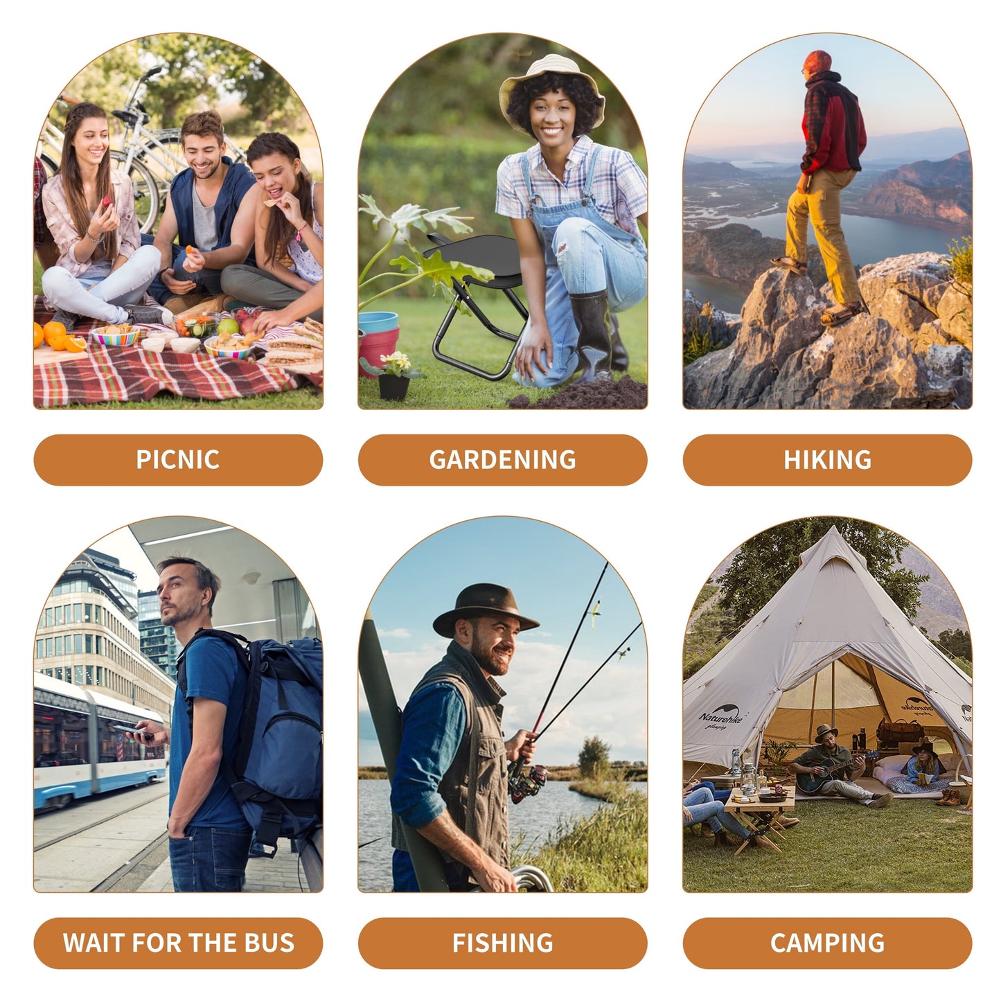 Camping Stool, 11 Inches Portable Folding Stool with Carry Bag, Aluminum Ultralight Collapsible Camp Stool Outdoor Footstool Suitable for Outdoor Gardening and Beach Hiking Fishing (Black)