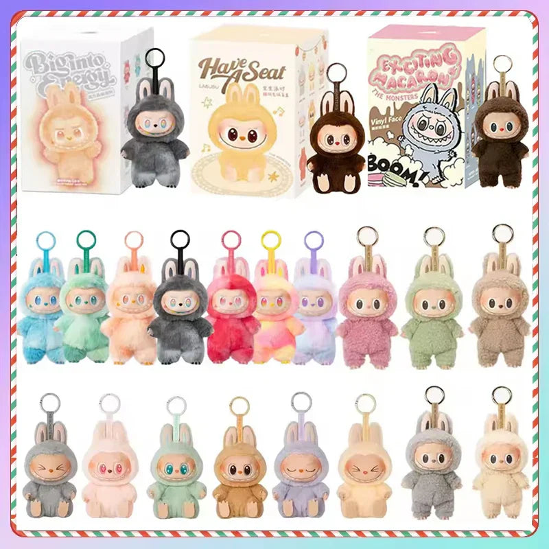 Labubu Have A Seat Flocking Keychain