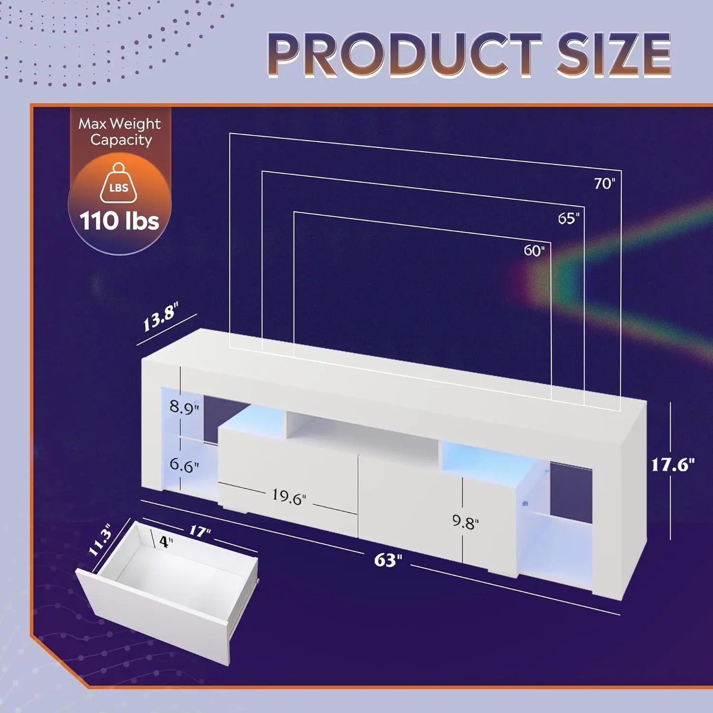 63 Inch LED TV Stand