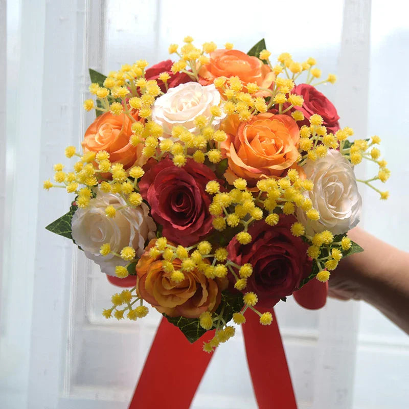 Bridal Bridesmaid Silk Peony Rose Bouquet