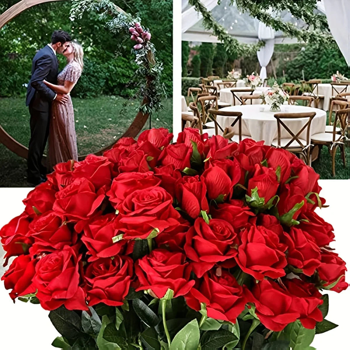 20PCS Realistic Artificial Rose Bouquet