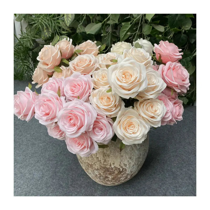 9-Head Artificial Rose Bouquet Decor