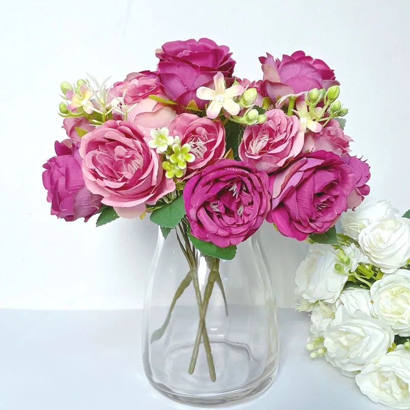 7-Head Artificial Peony Bouquet Décor