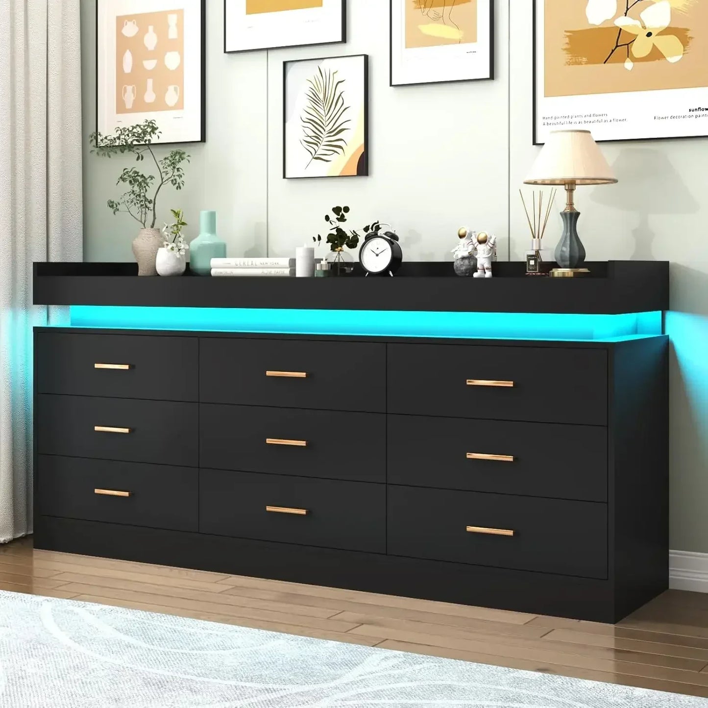 9-Drawer Dresser with LED Light