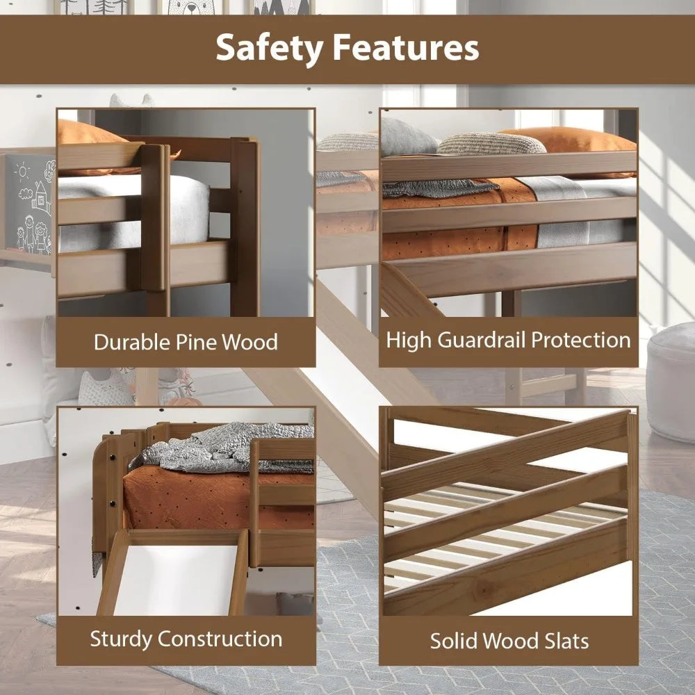 Kids Loft Bed with Slide