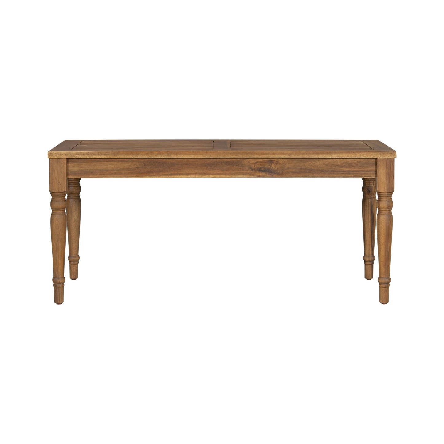 Christopher Knight Home 31.5" Outdoor Coffee Table, Wood Slatted Top with Carved Legs, Natural Finish