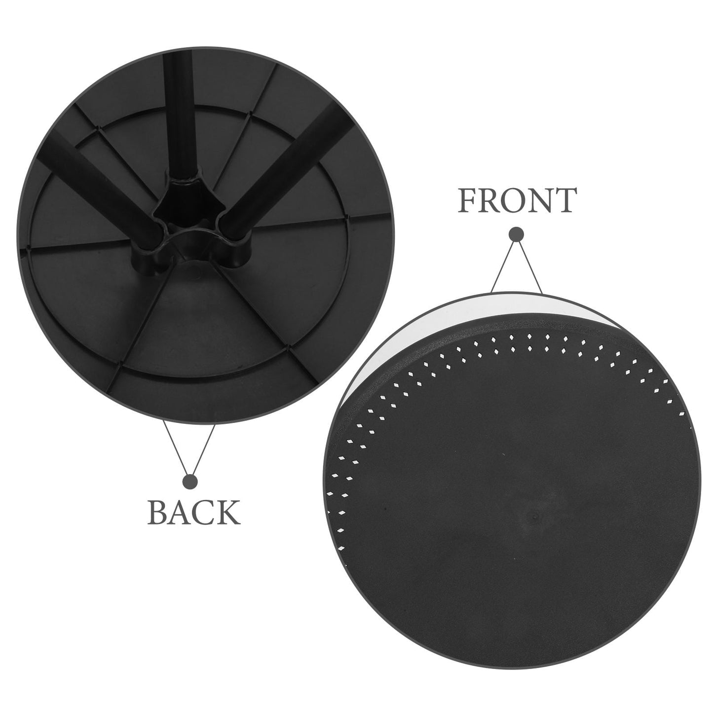 Beaupretty Compact Table Round Patio Table ABS Portability For Picnics With Adjustable Height 1Pcs