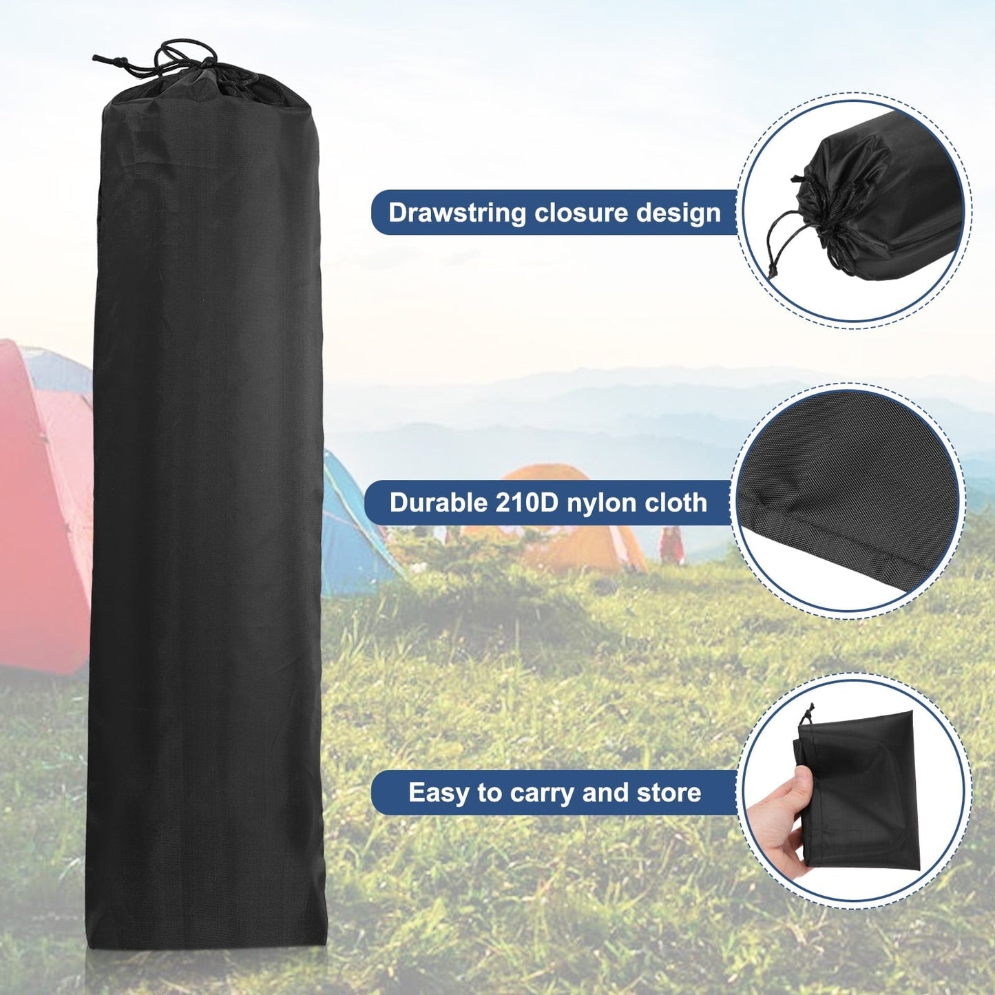 2 pcs Camp Chair Replacement Bag 24" x 8" Nylon Carrying Bag Outdoors Folding Chair Cover Tripod Case Bag Black