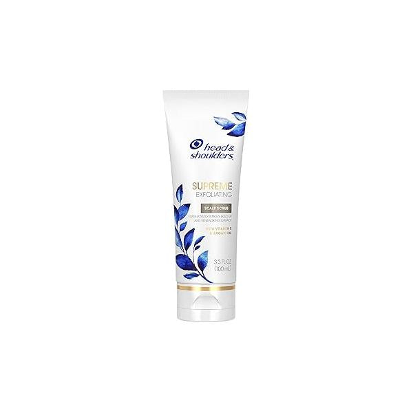 Head & Shoulders Supreme, Exfoliating Scalp Scrub Treatment, with Argan Oil and Vitamin E, 3.3 Fl Oz
