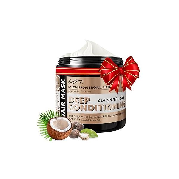 Dead Sea Collection Coconut Hair Mask - Repair, Strengthening and Hydrating for All Types with Nourishing Minerals Oil 16,9 Fl. Oz