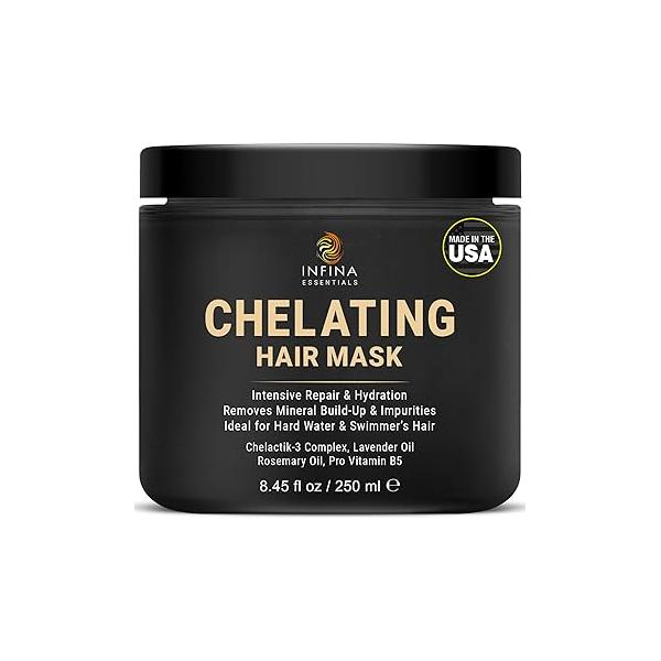 Chelating Metal Detox Hair Mask - Ion with Chelactik-3 & Rosemary Oil, Build Up Remover for Hard Water Treatments, Swimmers Color-Treated 8.45 fl oz