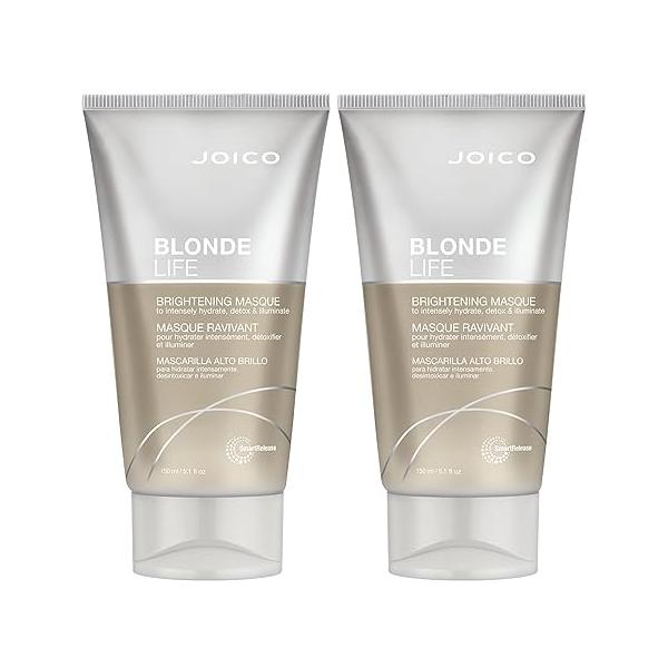 Joico Blonde Life Brightening Masque | For Hair Instant Hydration Neutralize Chlorine & Detoxify Add Softness Smoothness Sulfate Free Fortified With Monoi Tamanu Oil