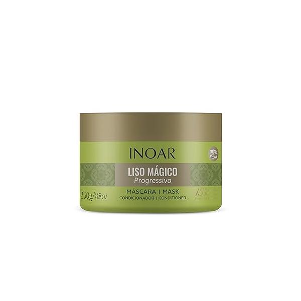 Inoar Liso Mágico Hair Mask with Jasmine Extract for Frizz Control & Deep Hydration, 6.7 oz