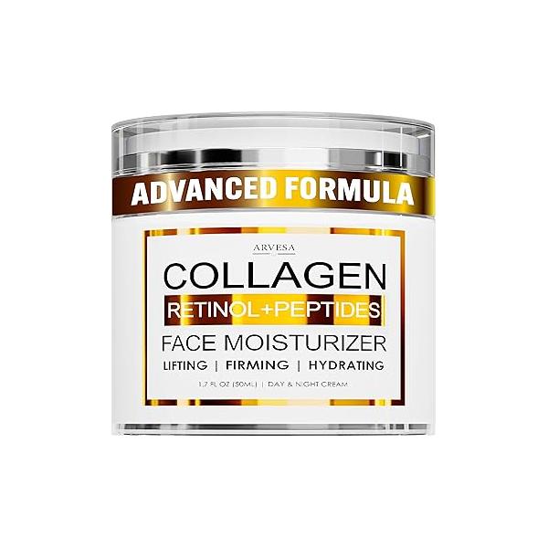 Collagen Cream - Anti Aging Face Moisturizer Wrinkle for Women and Men with Retinol, Peptides Hyaluronic Acid Day Night Best Facial Neck & Décolleté