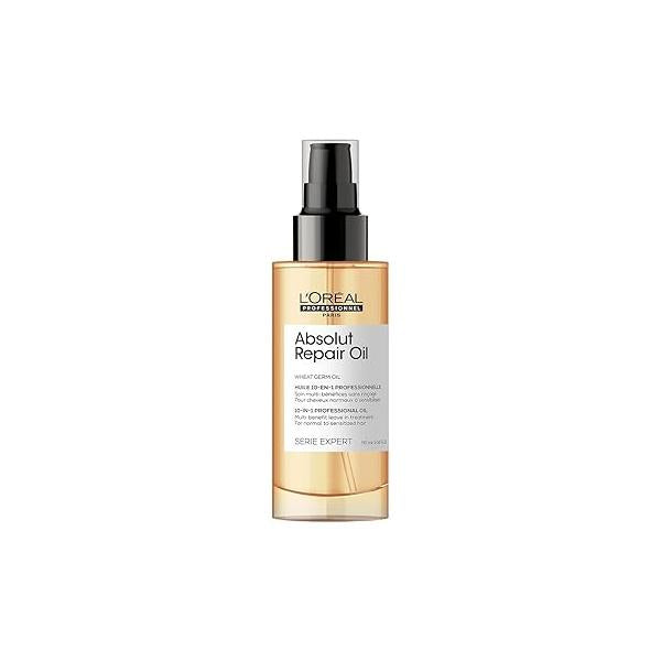 L'Oréal Professionnel Paris Absolut Repair 10-in-1 Oil - Nourishing Multi-Benefit For Dry & Damaged Hair, Repairs Hair and Provides Shine