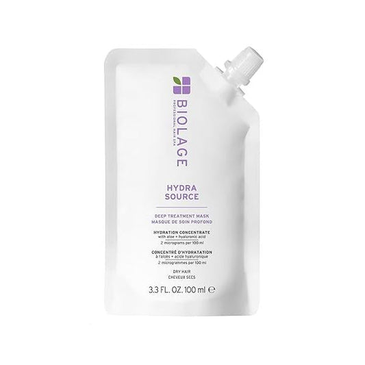 Biolage Hydra Source Deep Treatment Mask - Nourishes & Smooths, For Dry Hair, Infused with Micro-Filtered Aloe Vera Fermented Hyaluronic Acid