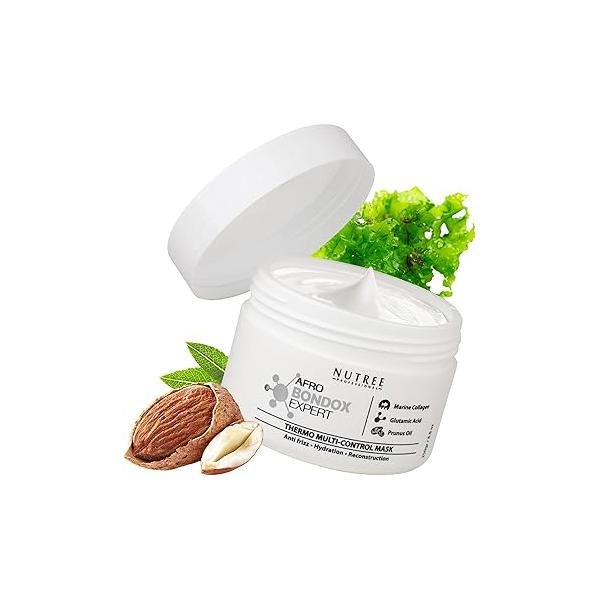 AFRO BRAZILIAN BONDOX Hair Relaxer Alternative - Extra Strong Thermal Mask 8.8oz for Damaged Straightening Treatment All Types, Especially Afro 4A 4B 4C With Almond Oil, Shea Bu